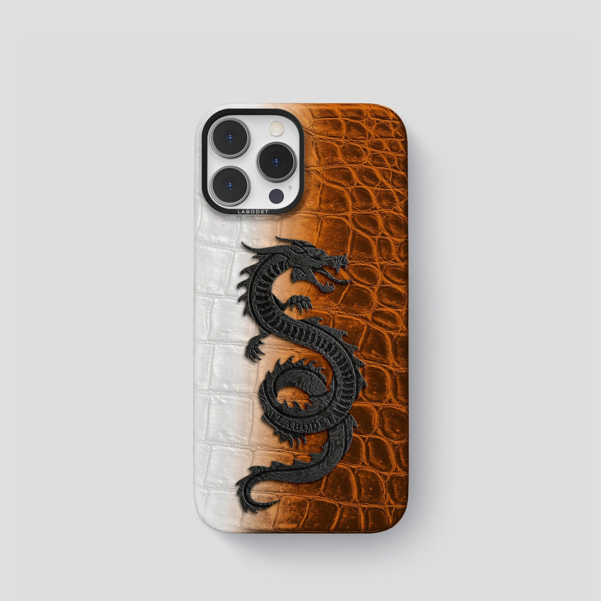 Orange iPhone 14 Pro Himalaya Classic Case with Black Metal -1 | Orange-Black