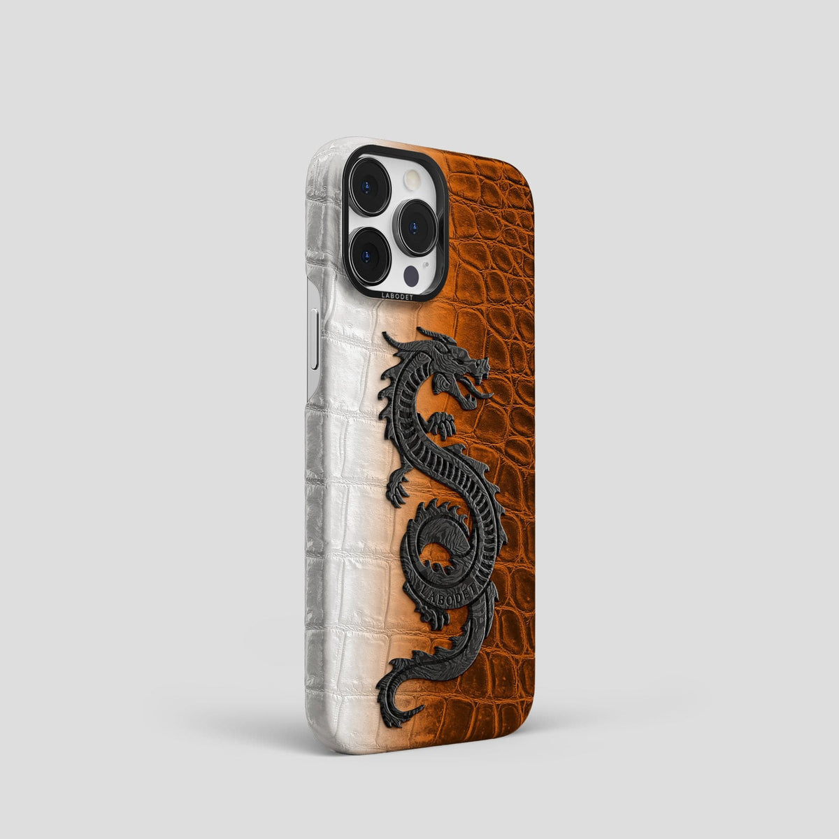 Orange iPhone 14 Pro Himalaya Classic Case with Black Metal -2 | Orange-Black