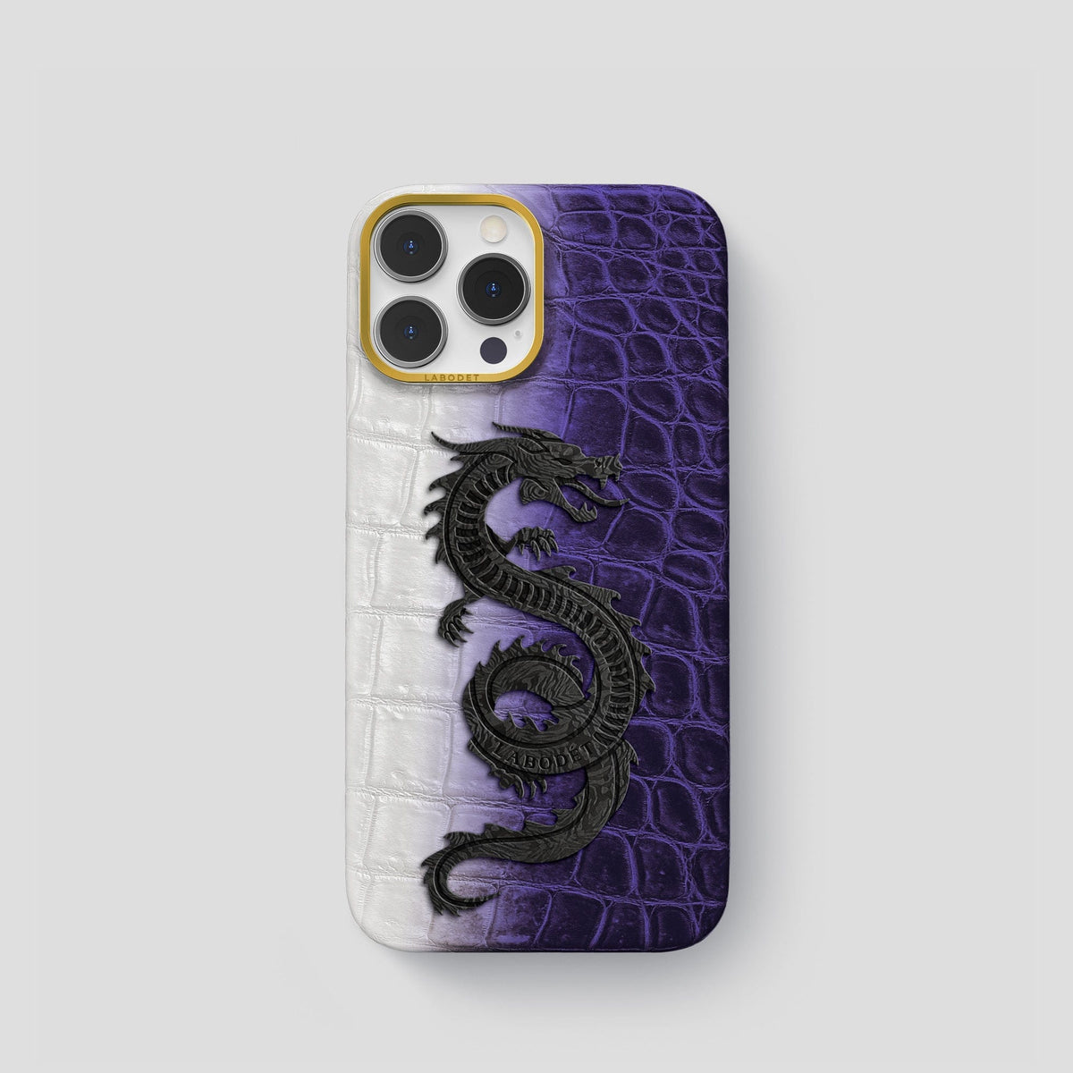 Purple iPhone 14 Pro Himalaya Classic Case with Gold Metal -1 | Purple-Gold