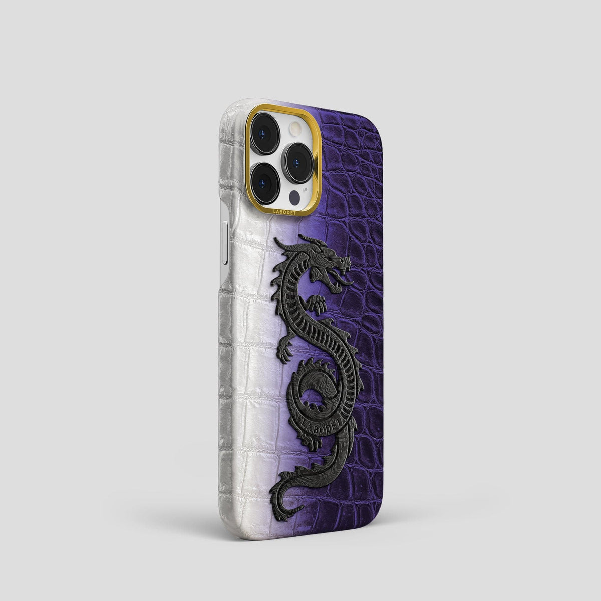 Purple iPhone 14 Pro Himalaya Classic Case with Gold Metal -2 | Purple-Gold