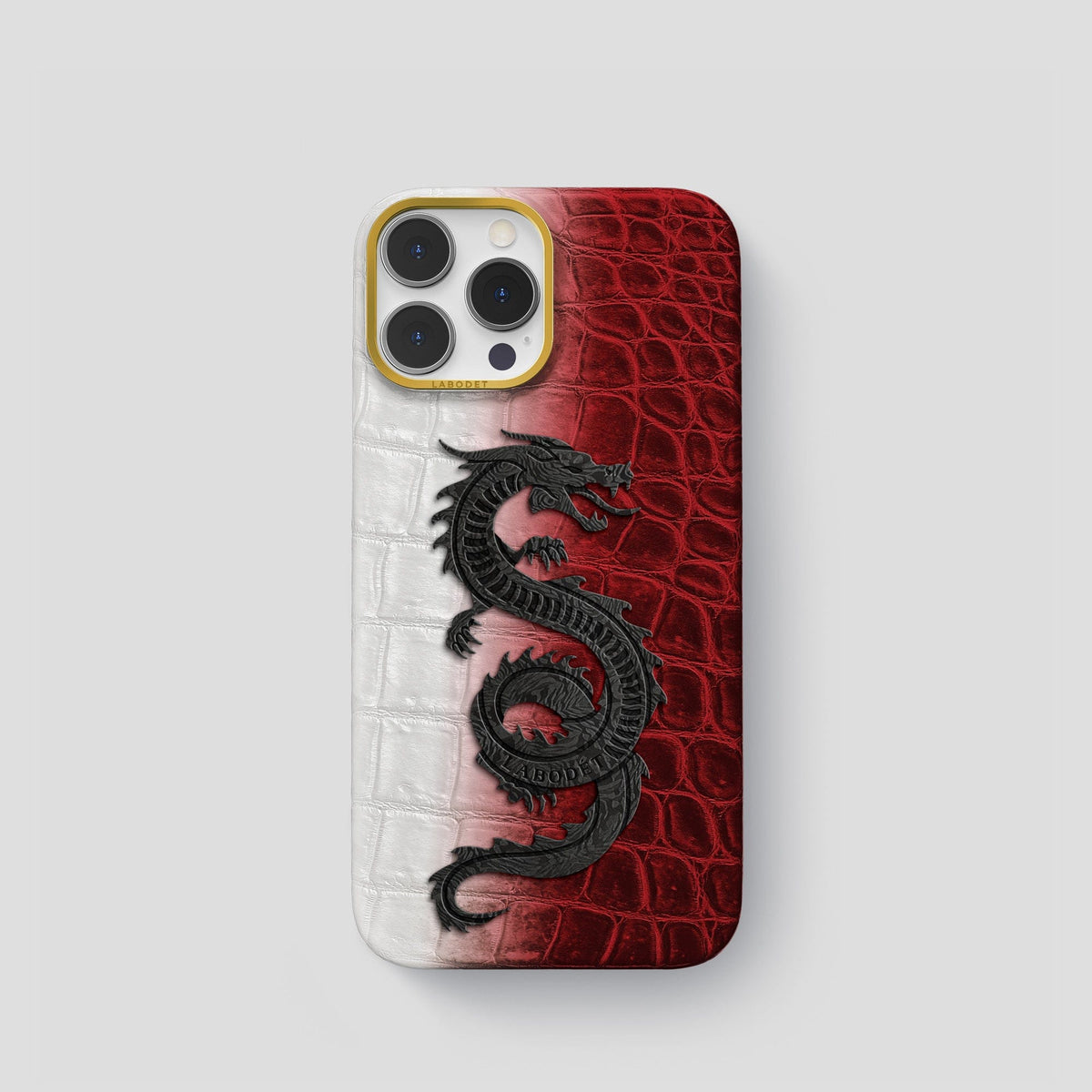 Red iPhone 14 Pro Himalaya Classic Case with Gold Metal -1 | Red-Gold