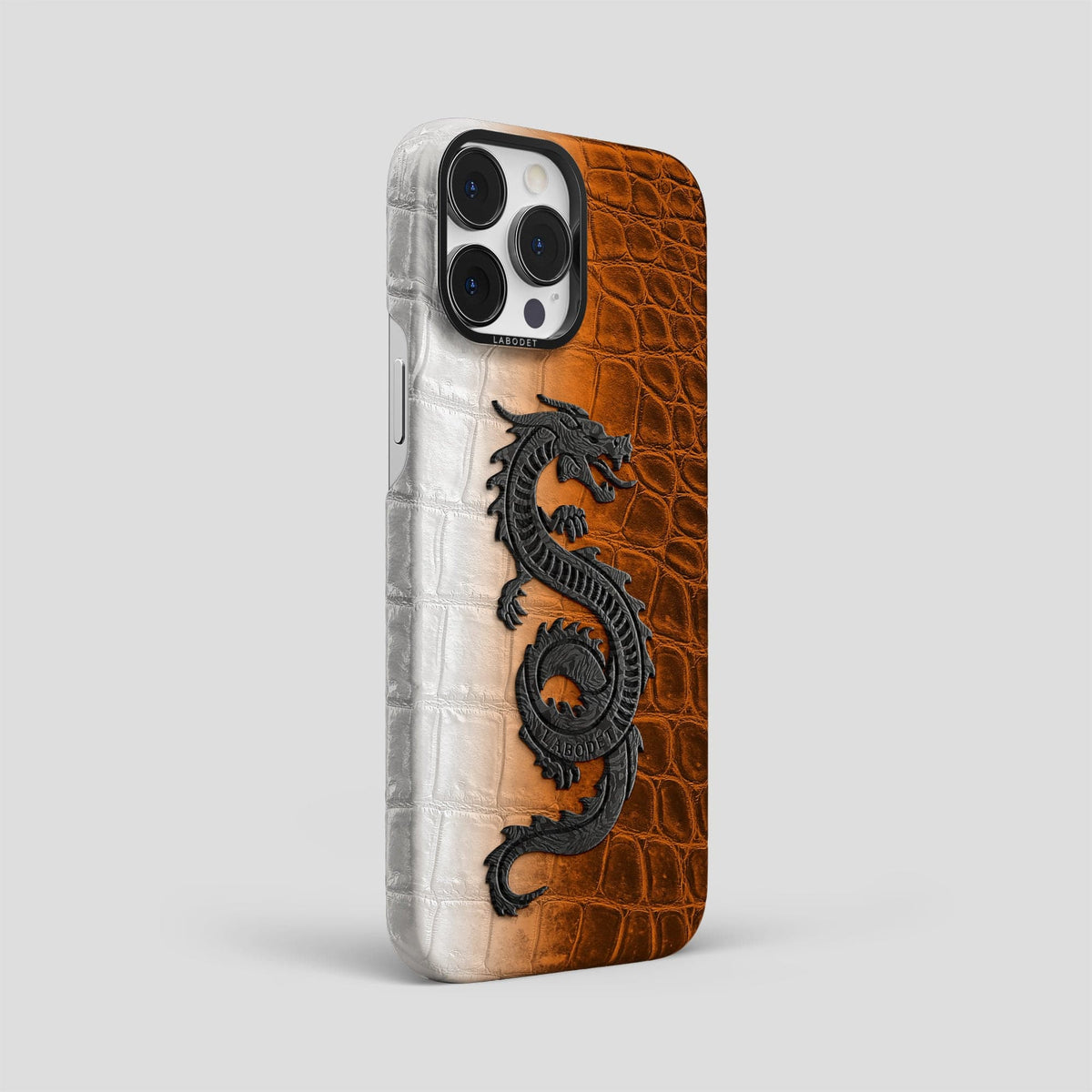 Orange iPhone 14 Pro Max Himalaya Classic Case with Black Metal -2 | Orange-Black