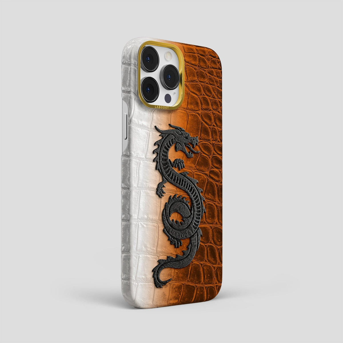 Orange iPhone 14 Pro Max Himalaya Classic Case with Gold Metal -2 | Orange-Gold
