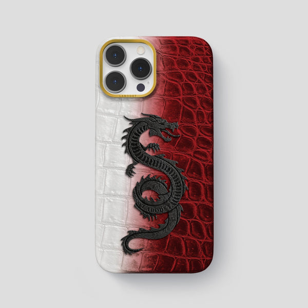 Classic Case with Carbon Dragon For iPhone 14 Pro Max In Himalayan Crocodile