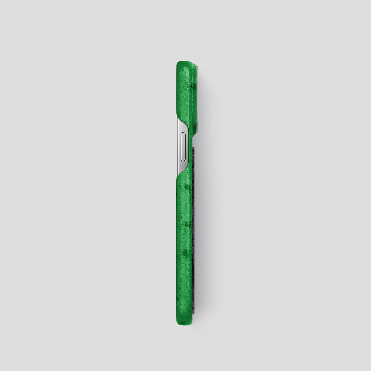 Kentucky Green iPhone 14 Pro Classic Case Ostrich with Steel Metal -3 | Kentucky-Green-Steel