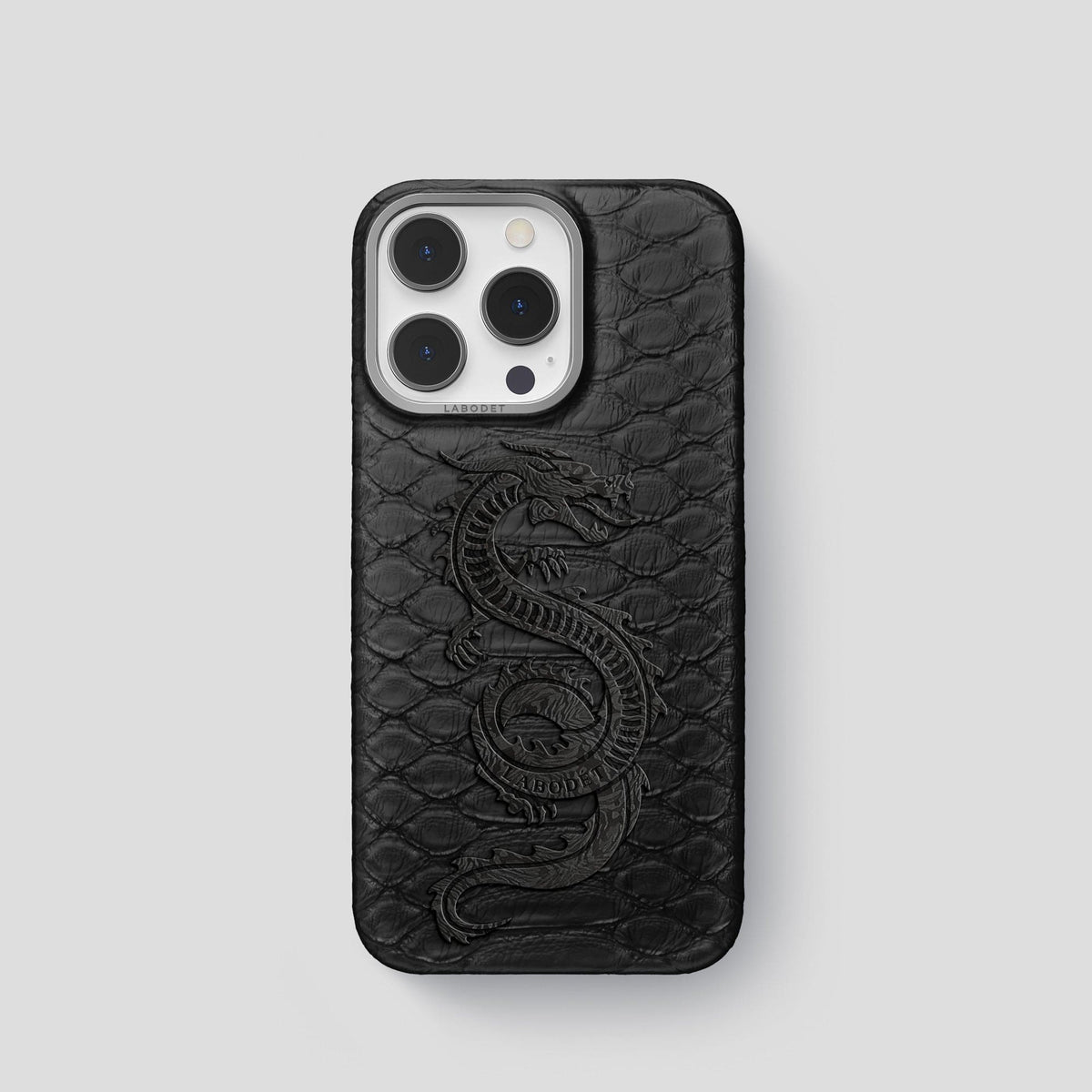 Black iPhone 14 Pro Classic Case Python with Steel Metal -1 | Black-Steel