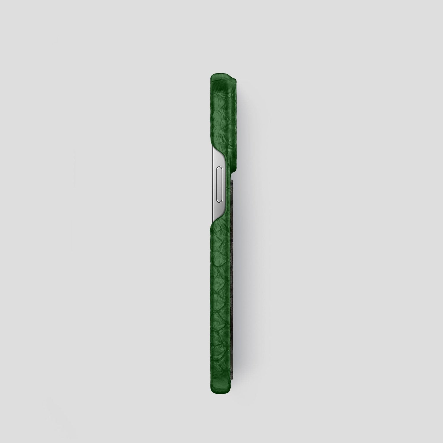 Green iPhone 14 Pro Classic Case Python with Steel Metal -3 | Green-Steel