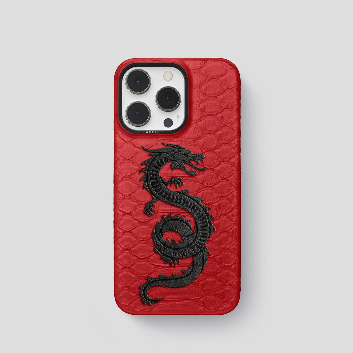 Red iPhone 14 Pro Classic Case Python with Black Metal -1 | Red-Black