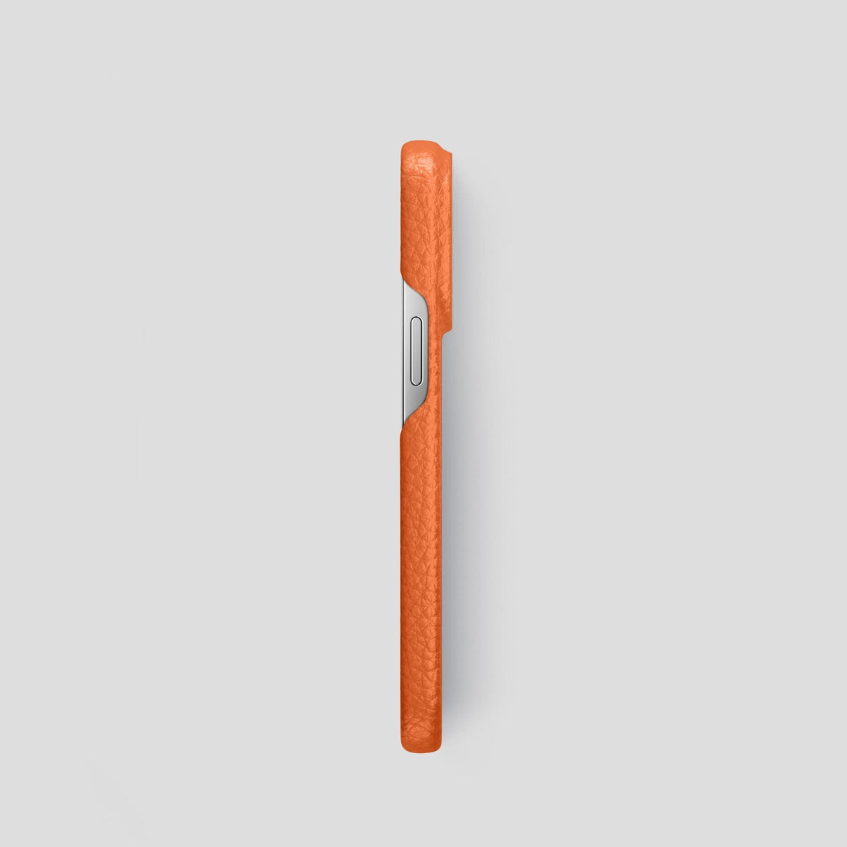 Orange iPhone 14 Pro Classic Case Calf with Steel Metal -3 | Orange-Steel