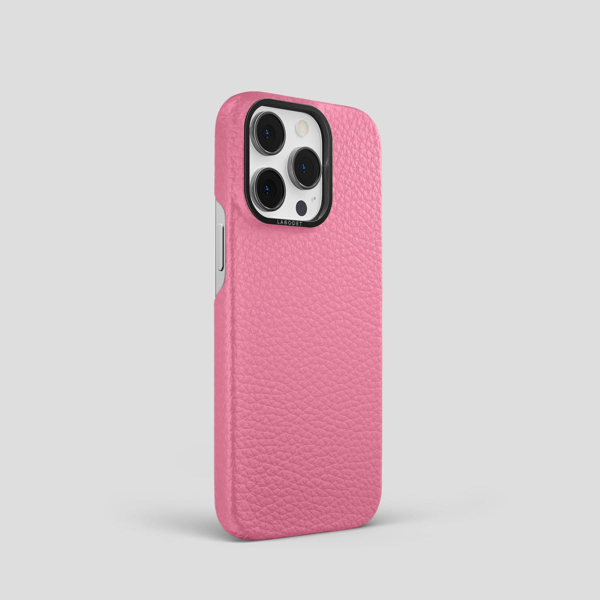 Pink iPhone 14 Pro Classic Case Calf with Black Metal -2 | Pink-Black