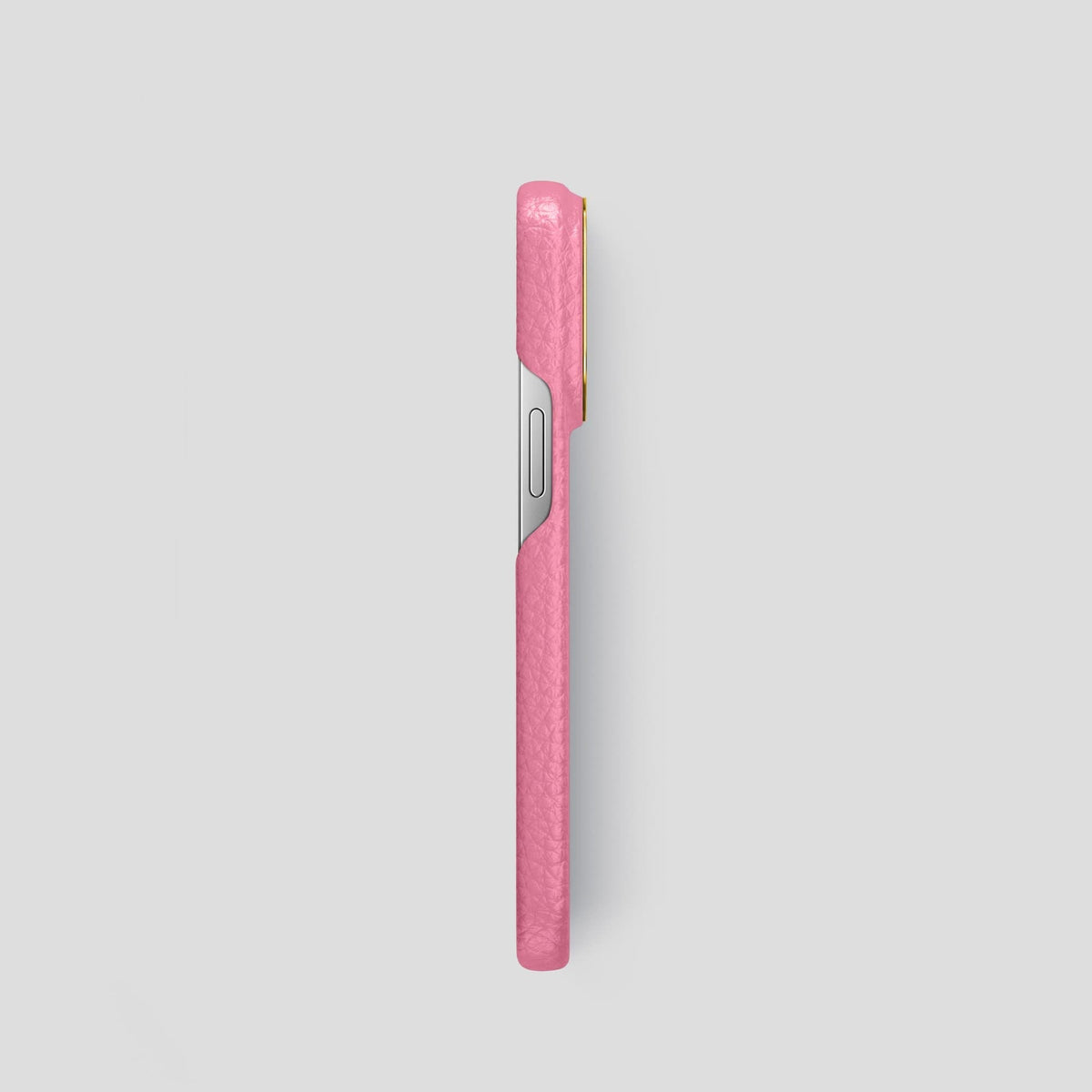 Pink iPhone 14 Pro Classic Case Calf with Gold Metal -3 | Pink-Gold