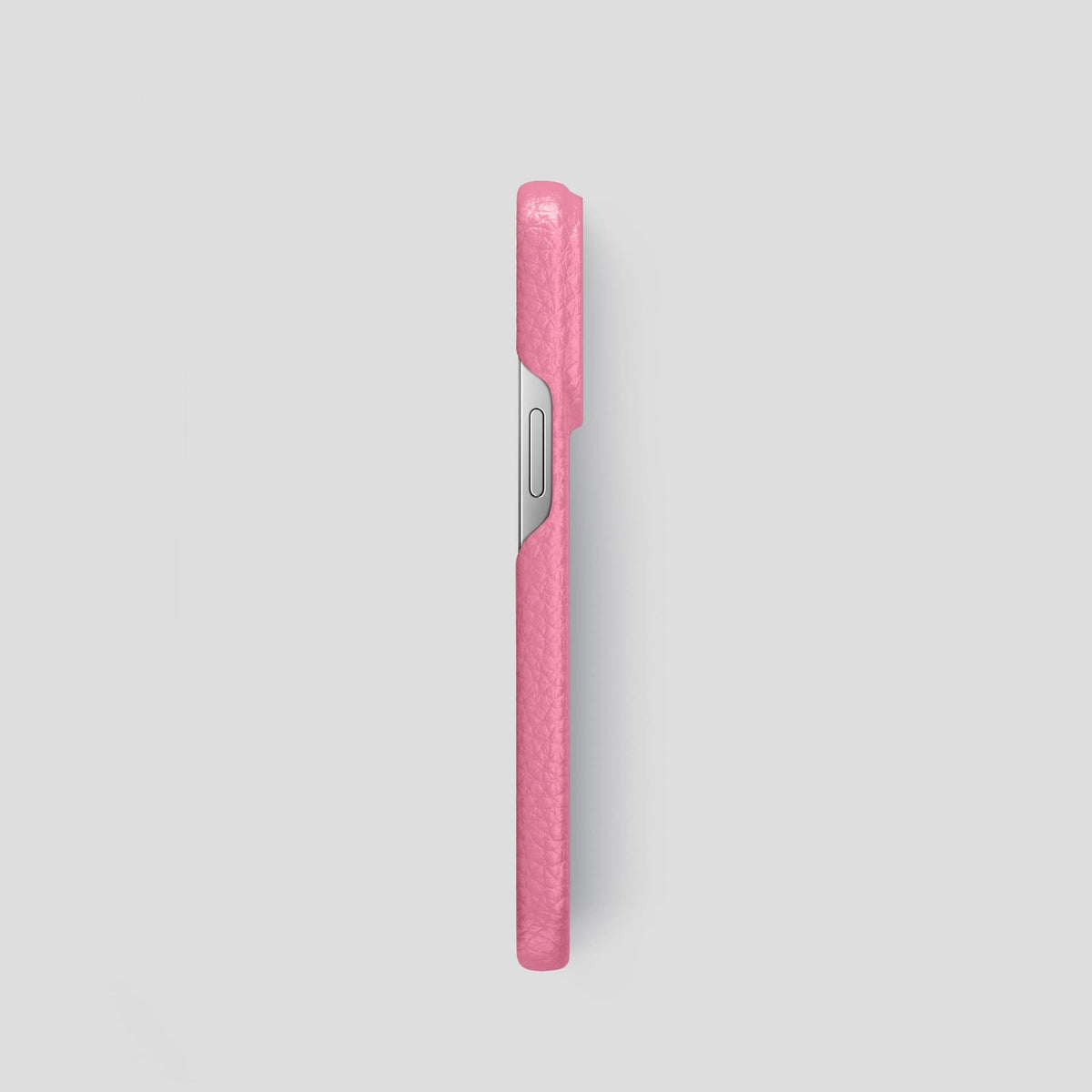 Pink iPhone 14 Pro Classic Case Calf with Steel Metal -3 | Pink-Steel
