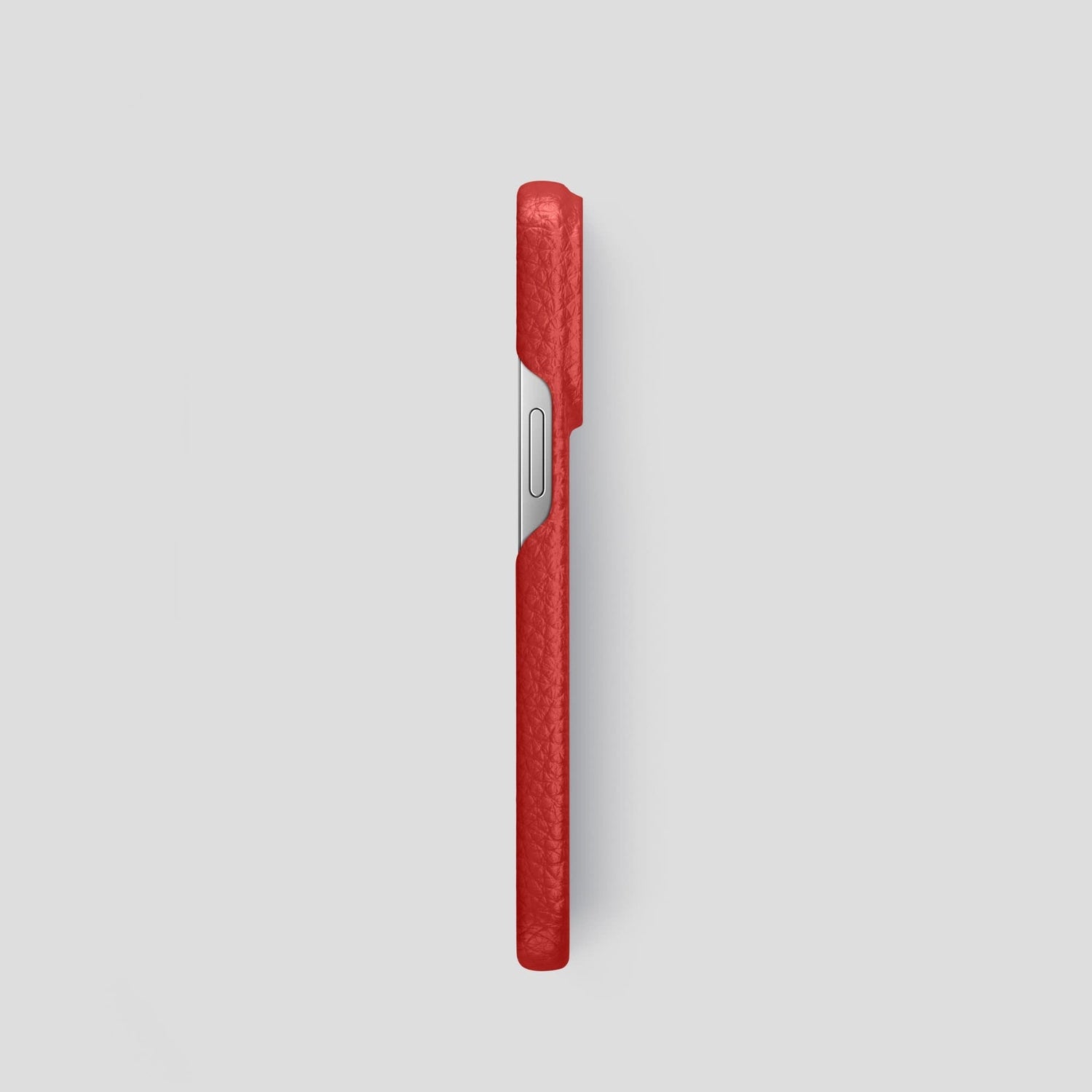 Red iPhone 14 Pro Classic Case Calf with Steel Metal -3 | Red-Steel