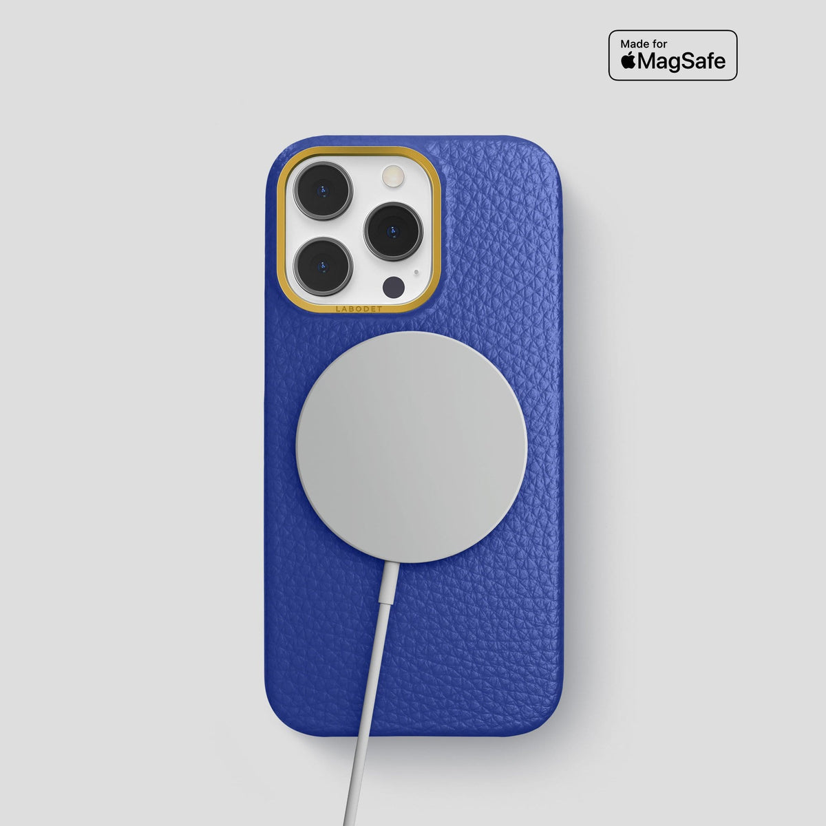 Royal Blue iPhone 14 Pro Classic Case Calf with Gold Metal -5 | Royal-Blue-Gold