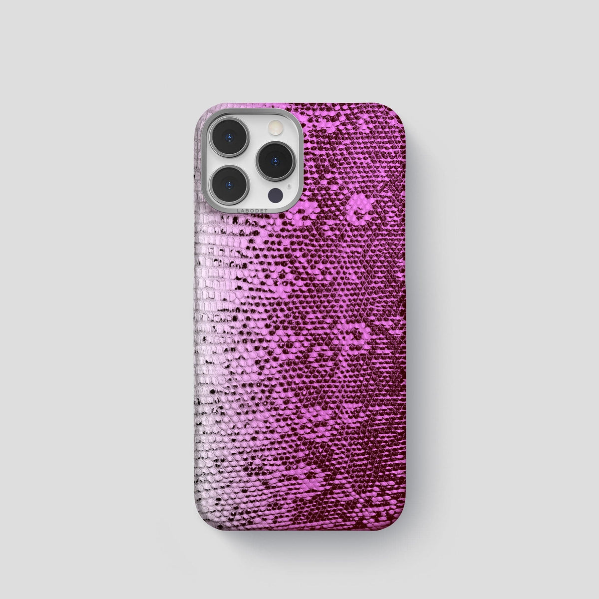 Fuchsia iPhone 14 Pro Himalayan Lizard Classic Case with Steel Metal -1 | Fuchsia-Steel
