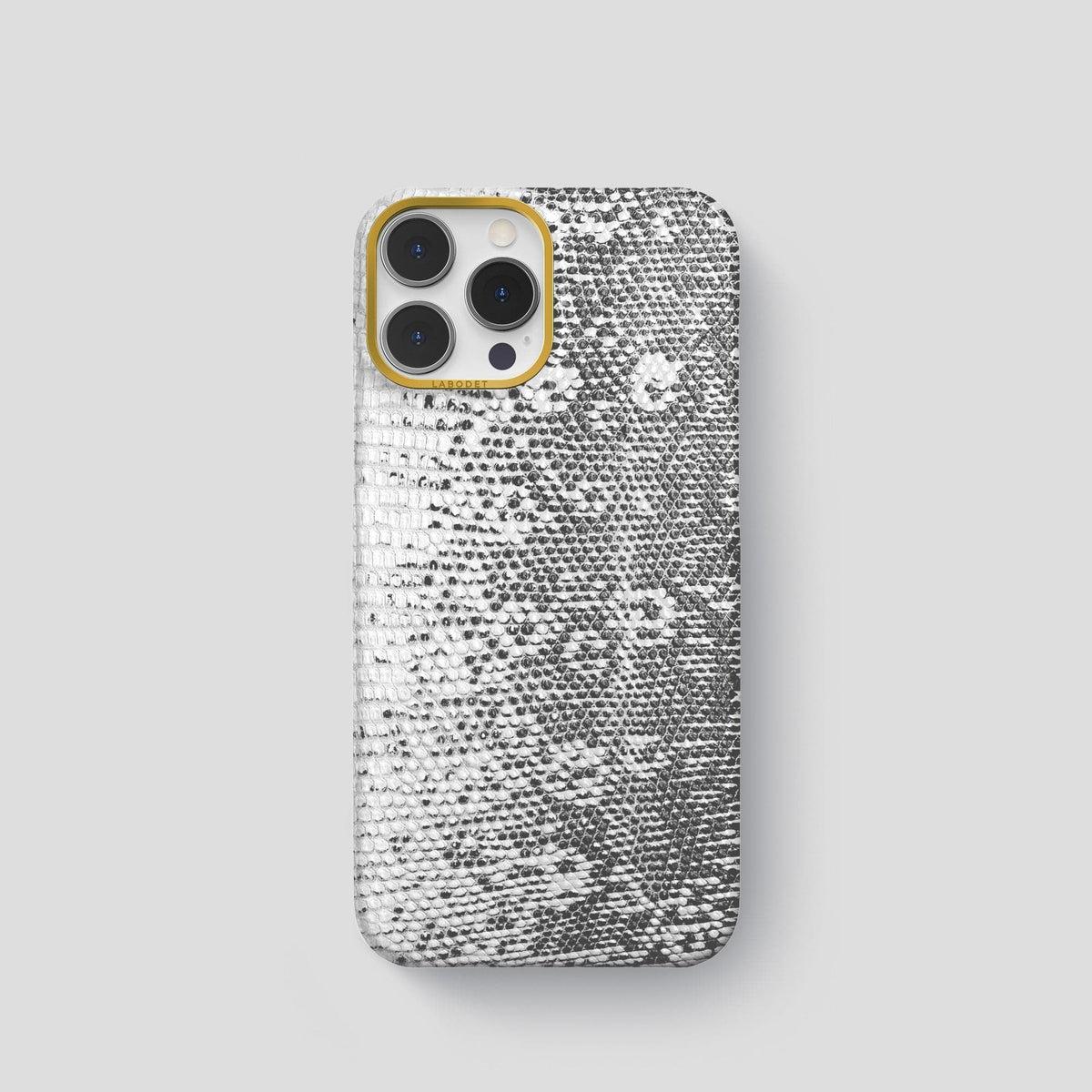 Light iPhone 14 Pro Himalayan Lizard Classic Case with Gold Metal -1 | Light-Gold
