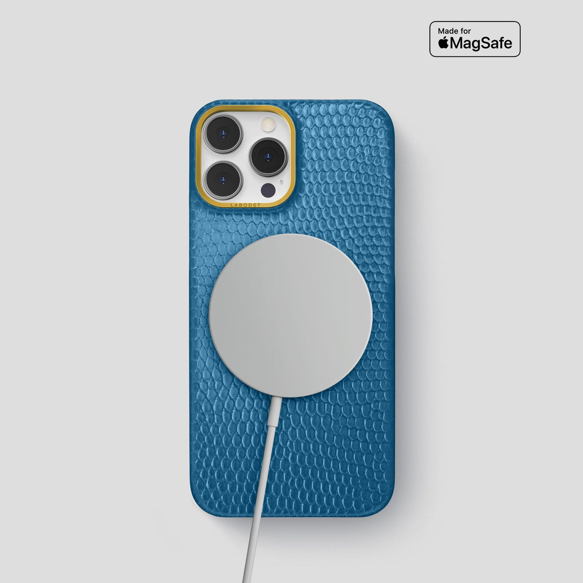 Blue iPhone 14 Pro Classic Case with Gold Metal -5 | Blue-Gold