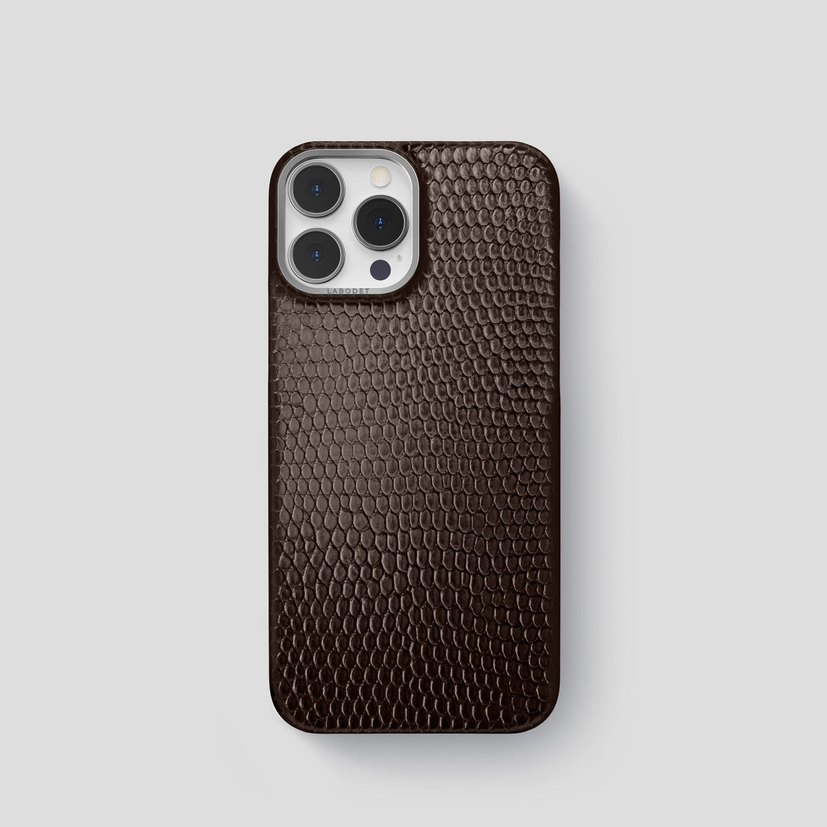 Brown iPhone 14 Pro Classic Case with Steel Metal -1 | Brown-Steel
