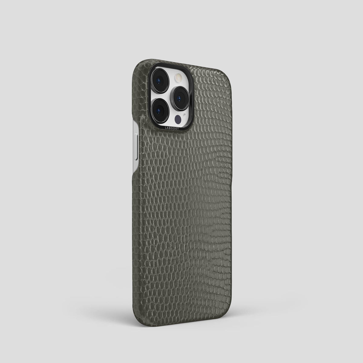 Grey iPhone 14 Pro Classic Case with Black Metal -2 | Grey-Black