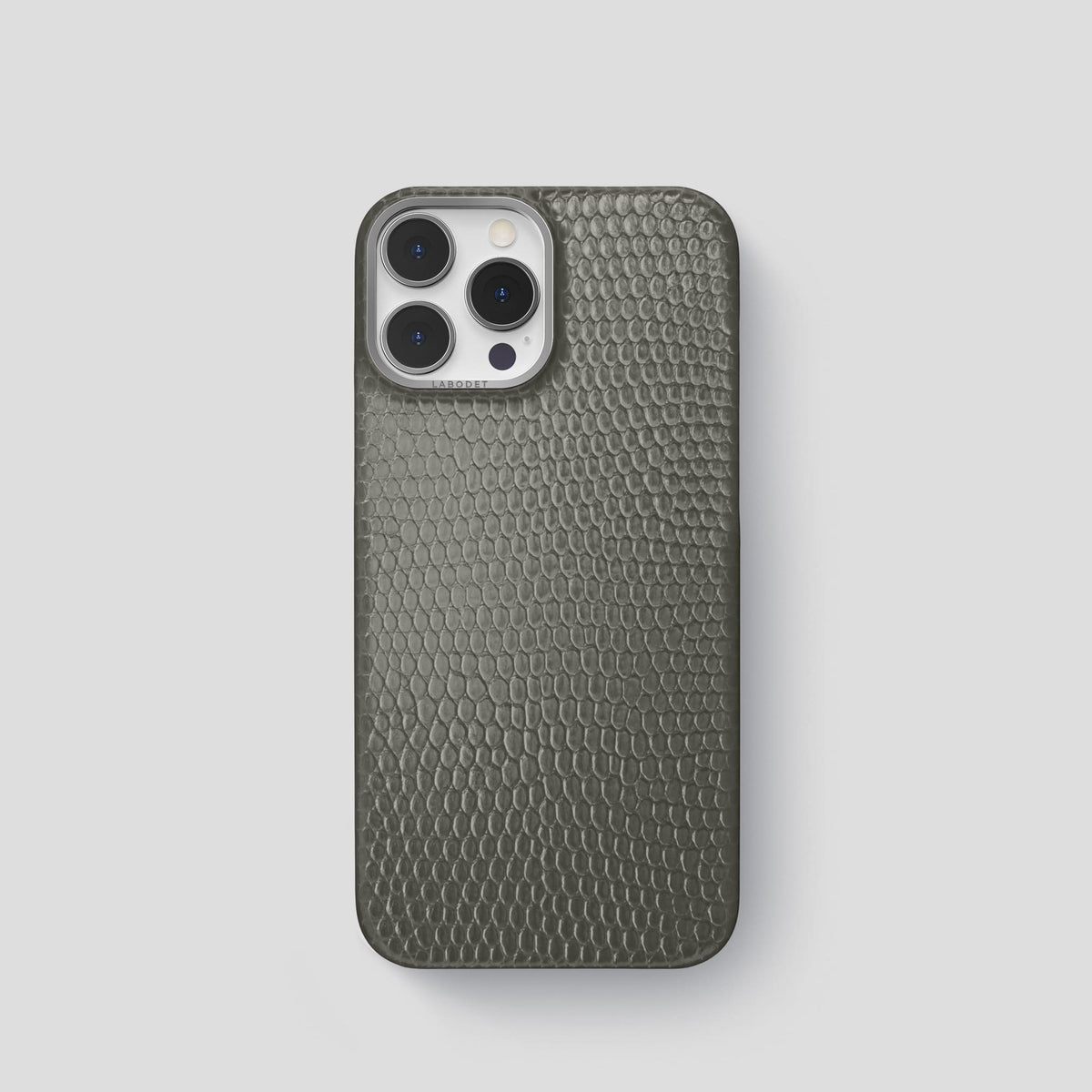 Grey iPhone 14 Pro Classic Case with Steel Metal -1 | Grey-Steel