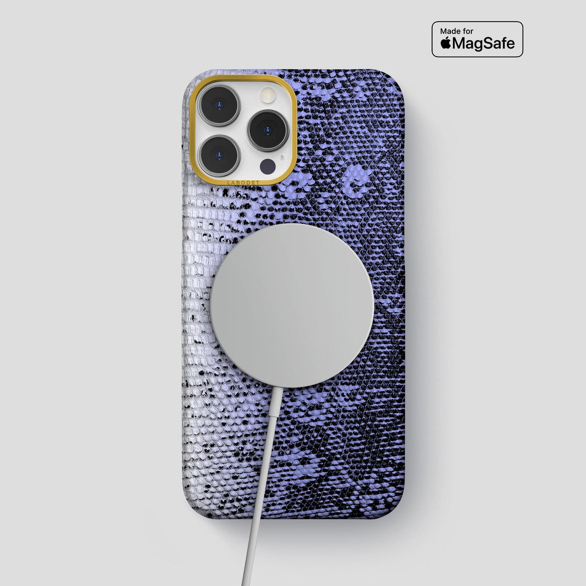 Navy-Blue iPhone 14 Pro Max Himalayan Lizard Classic Case with Gold Metal -5 | Navy-Blue-Gold