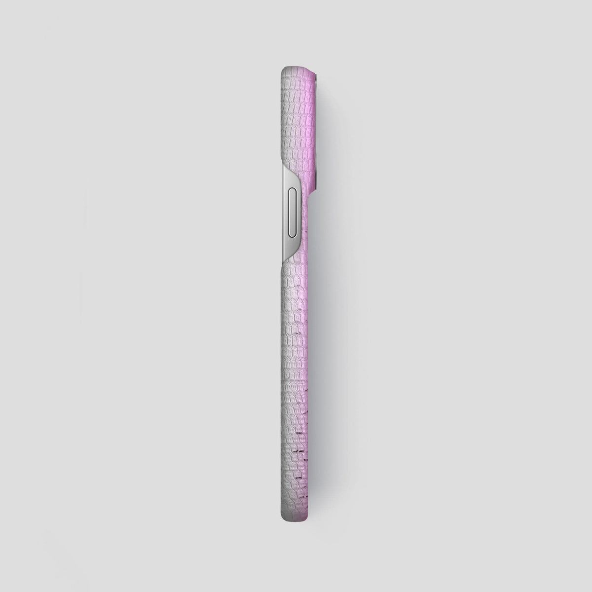 Fuchsia iPhone 14 Pro Max Himalayan Lizard Classic Case with Steel Metal -3 | Fuchsia-Steel