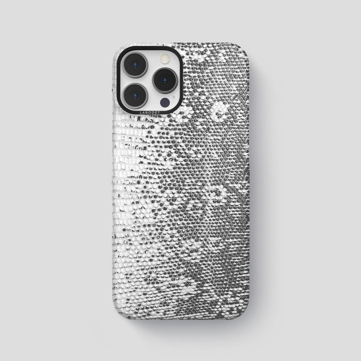 Light iPhone 14 Pro Max Himalayan Lizard Classic Case with Black Metal -1 | Light-Black