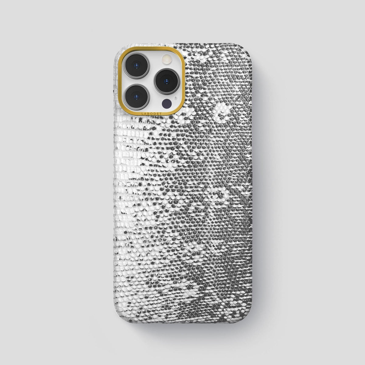 Light iPhone 14 Pro Max Himalayan Lizard Classic Case with Gold Metal -1 | Light-Gold