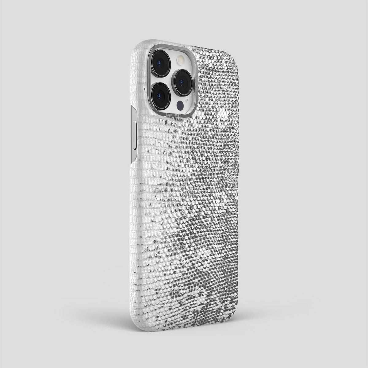 Light iPhone 14 Pro Max Himalayan Lizard Classic Case with Steel Metal -2 | Light-Steel