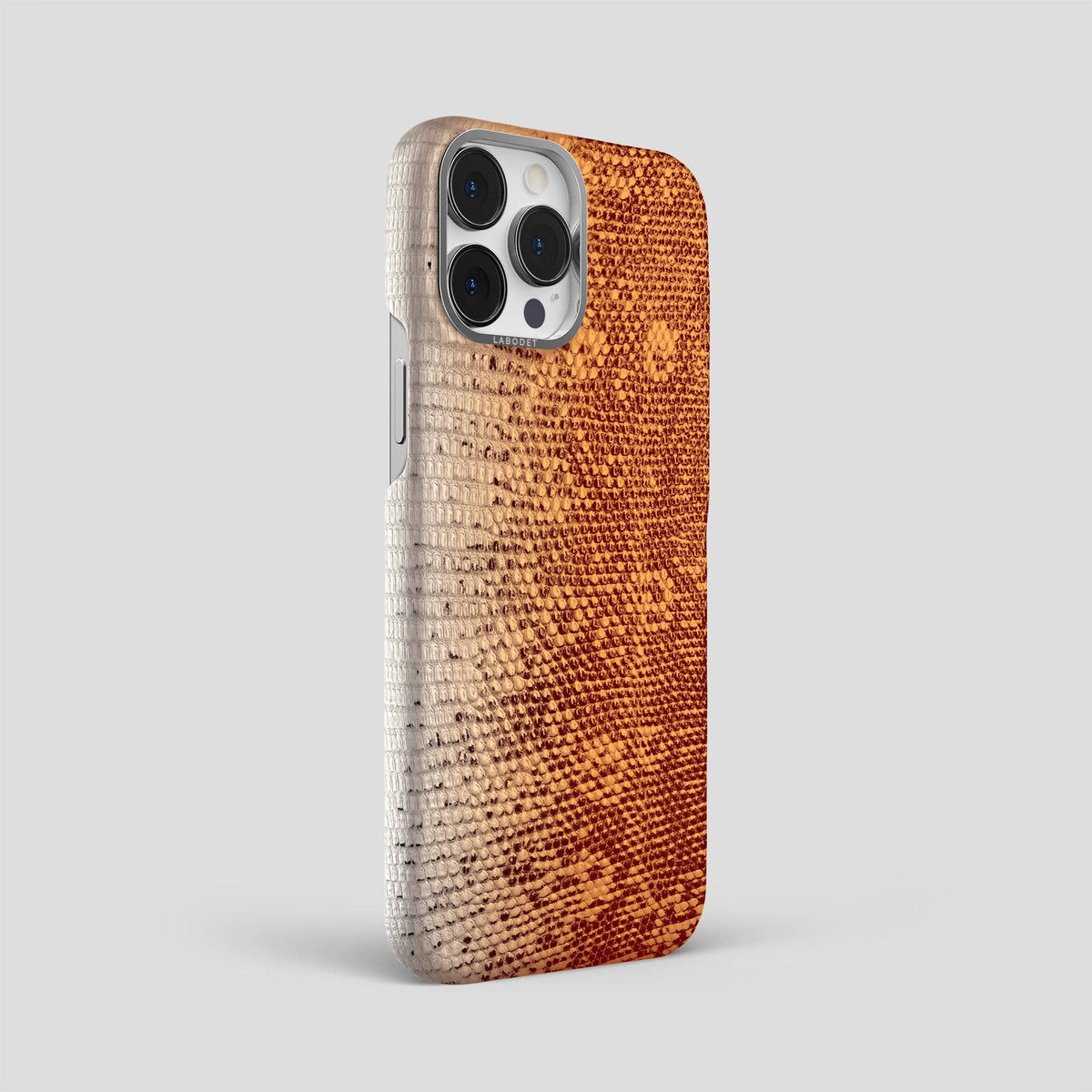Orange iPhone 14 Pro Max Himalayan Lizard Classic Case with Steel Metal -2 | Orange-Steel