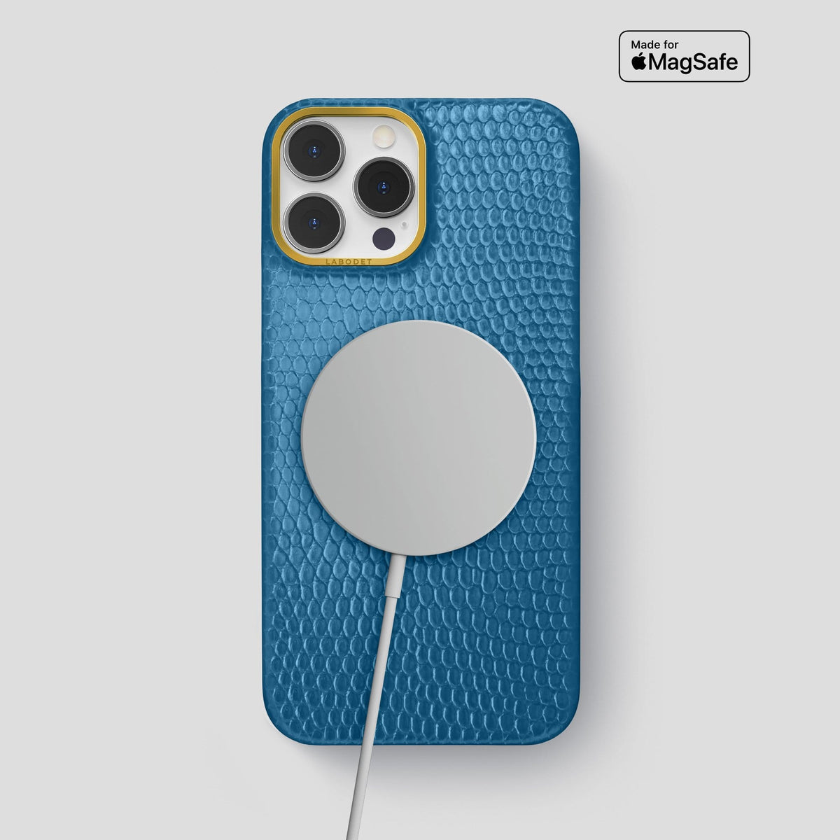 Blue iPhone 14 Pro Max Classic Case with Gold Metal -5 | Blue-Gold