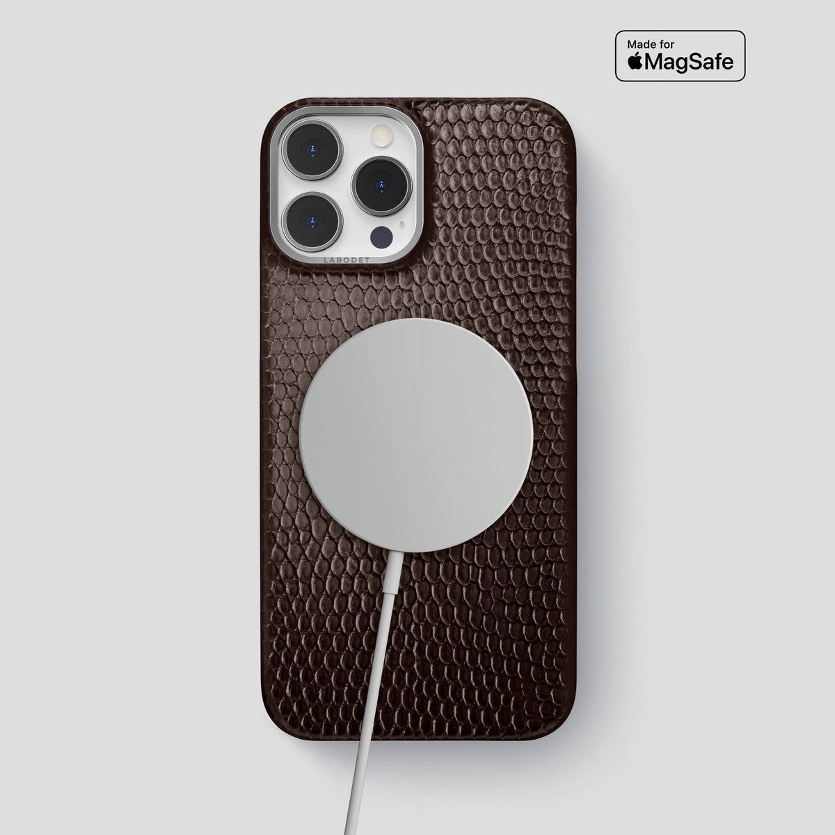 Brown iPhone 14 Pro Max Classic Case with Steel Metal -5 | Brown-Steel