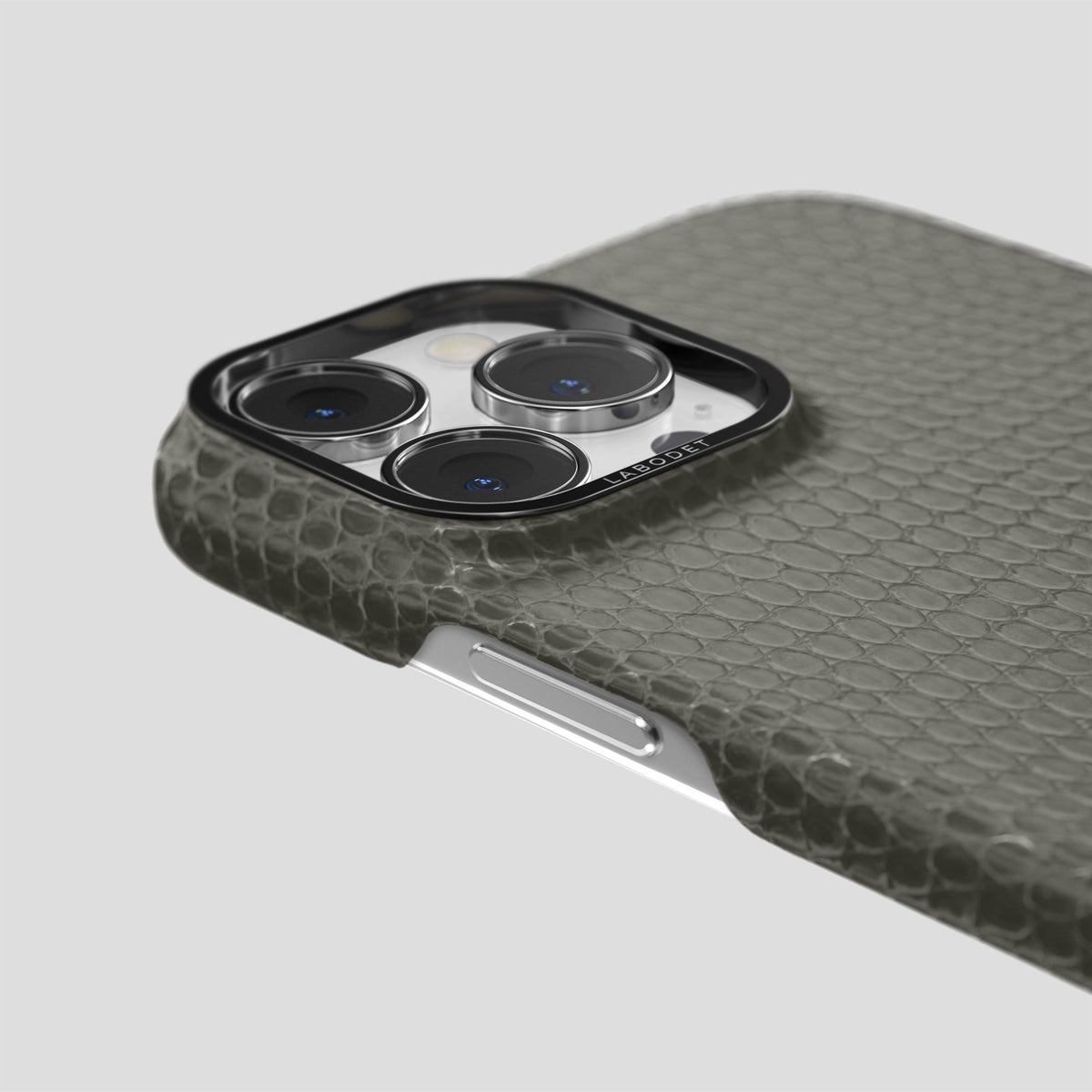 Grey iPhone 14 Pro Max Classic Case with Black Metal -6 | Grey-Black
