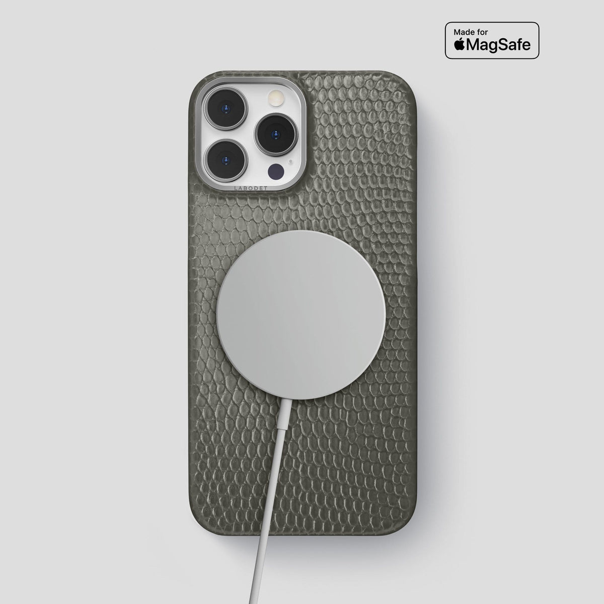 Grey iPhone 14 Pro Max Classic Case with Steel Metal -5 | Grey-Steel