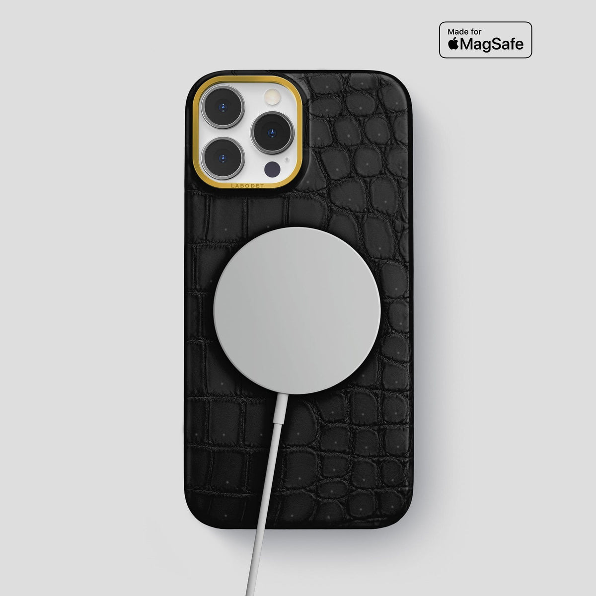 Black iPhone 14 Pro Max Classic Case with Gold Metal -5 | Black-Gold