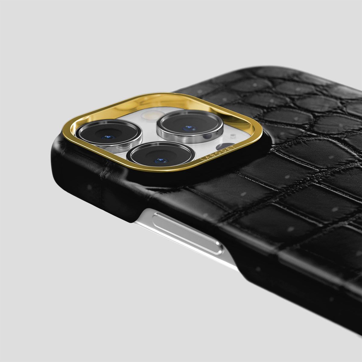 Black iPhone 14 Pro Max Classic Case with Gold Metal -6 | Black-Gold