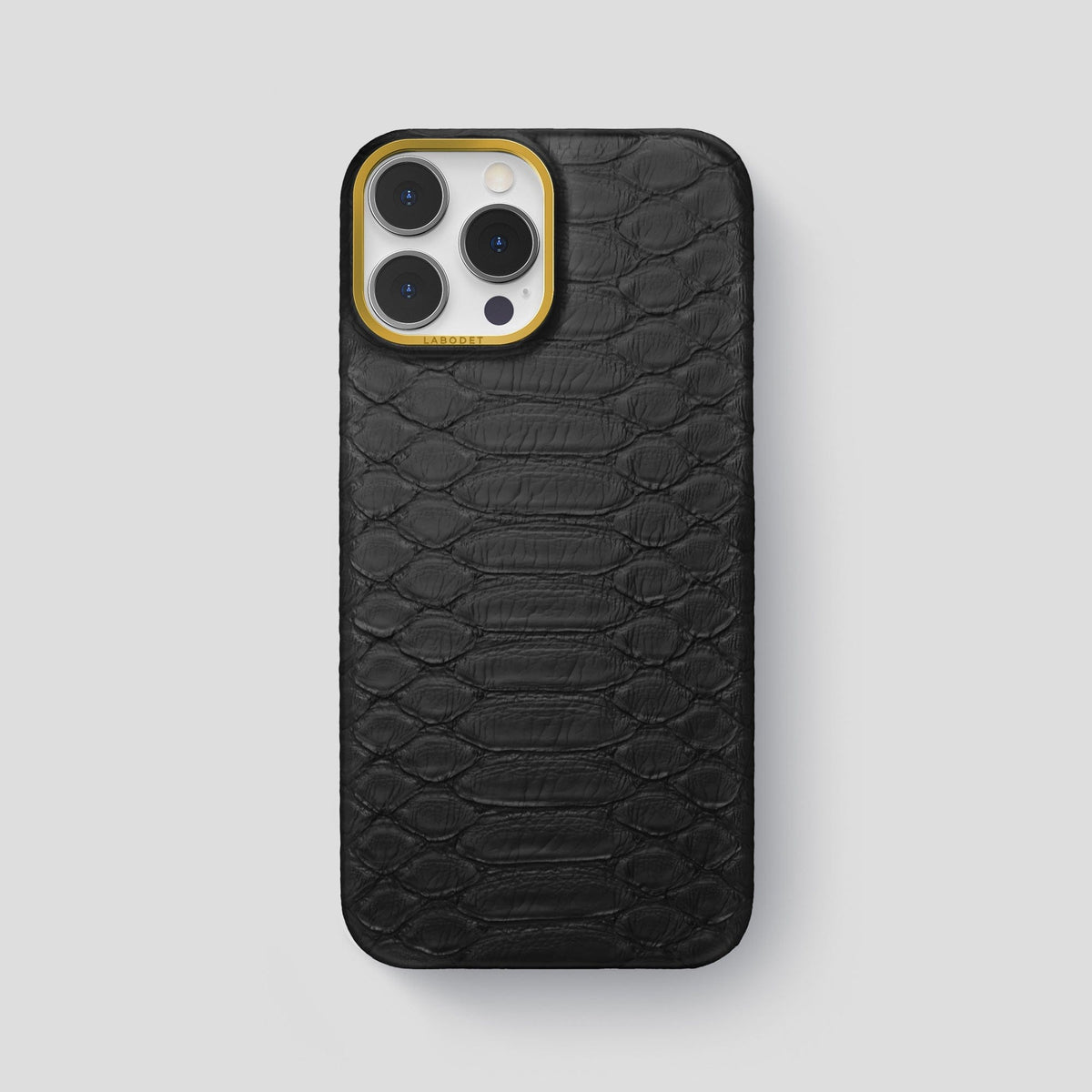 Black iPhone 14 Pro Max Classic Case Python with Gold Metal -1 | Black-Gold