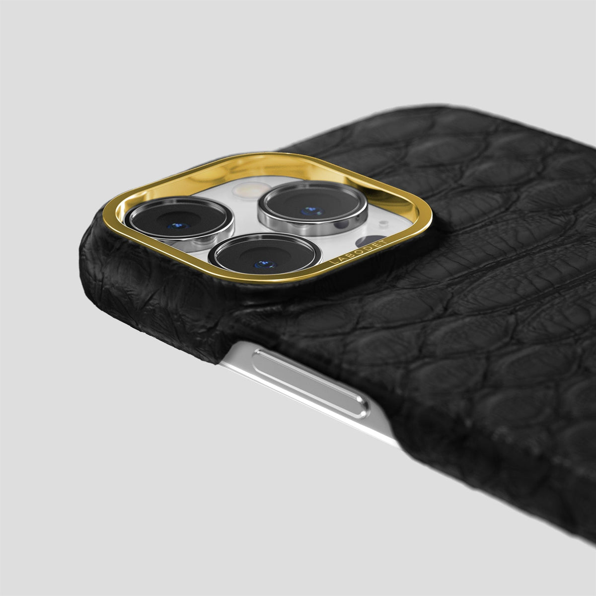 Black iPhone 14 Pro Max Classic Case Python with Gold Metal -6 | Black-Gold
