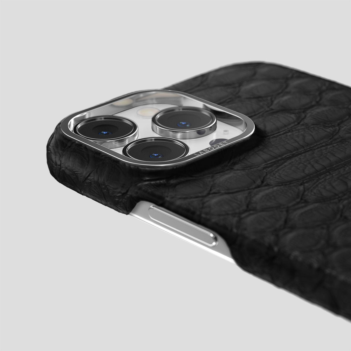 Black iPhone 14 Pro Max Classic Case Python with Steel Metal -6 | Black-Steel