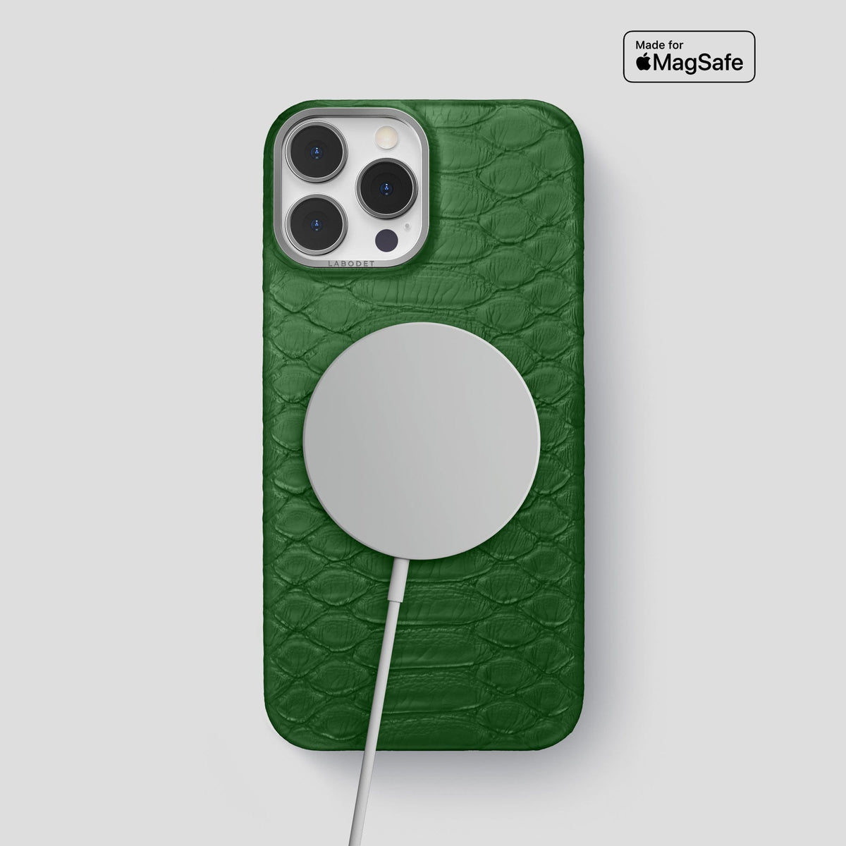 Green iPhone 14 Pro Max Classic Case Python with Steel Metal -5 | Green-Steel
