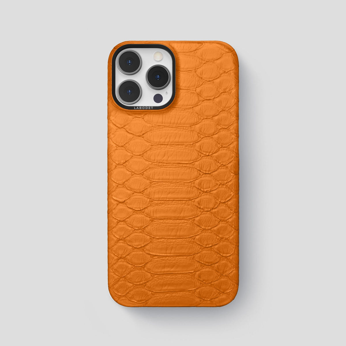Orange iPhone 14 Pro Max Classic Case Python with Black Metal -1 | Orange-Black