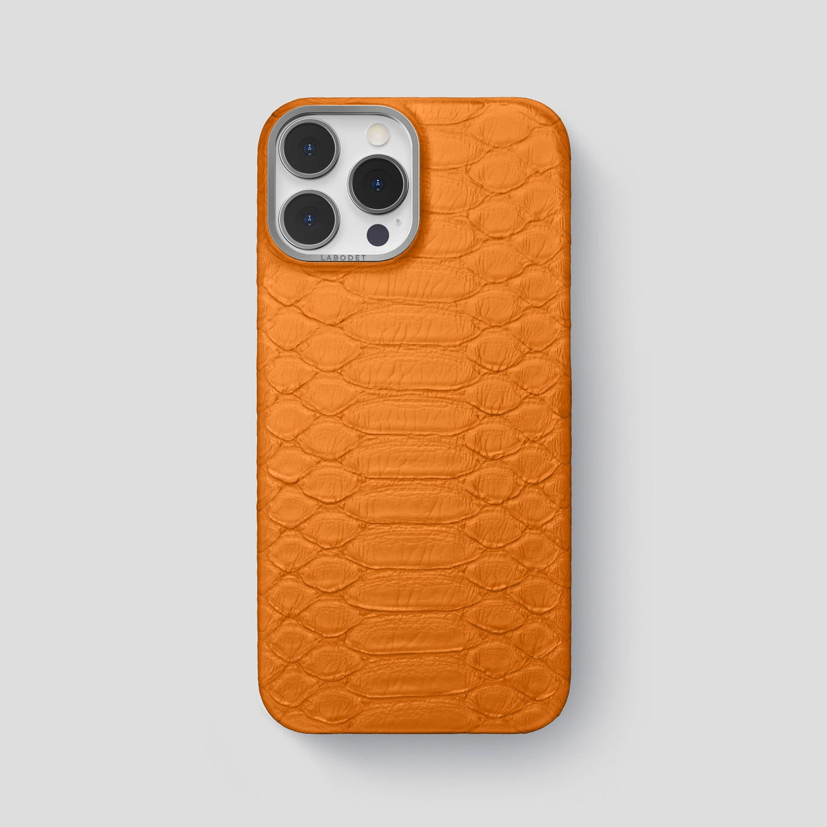 Orange iPhone 14 Pro Max Classic Case Python with Steel Metal -1 | Orange-Steel