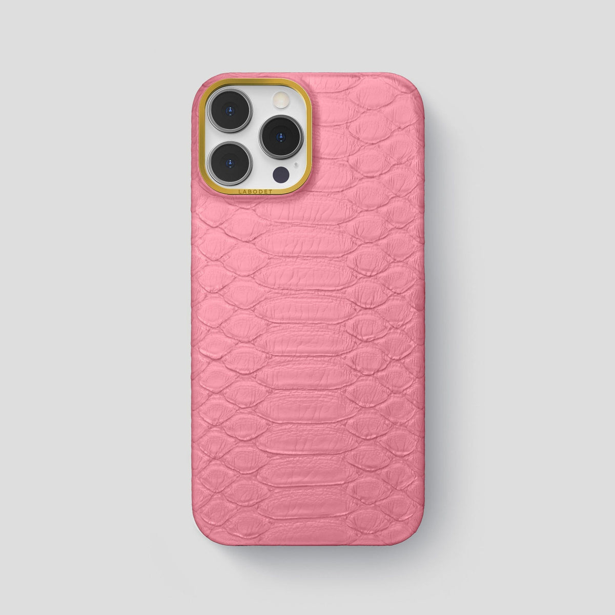 Pink iPhone 14 Pro Max Classic Case Python with Gold Metal -1 | Pink-Gold