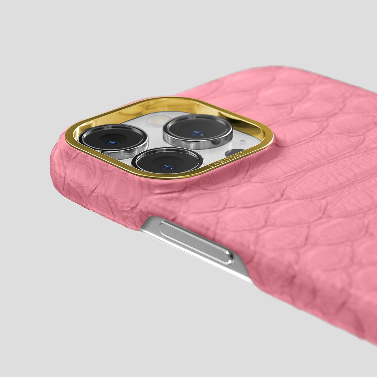 Pink iPhone 14 Pro Max Classic Case Python with Gold Metal -6 | Pink-Gold