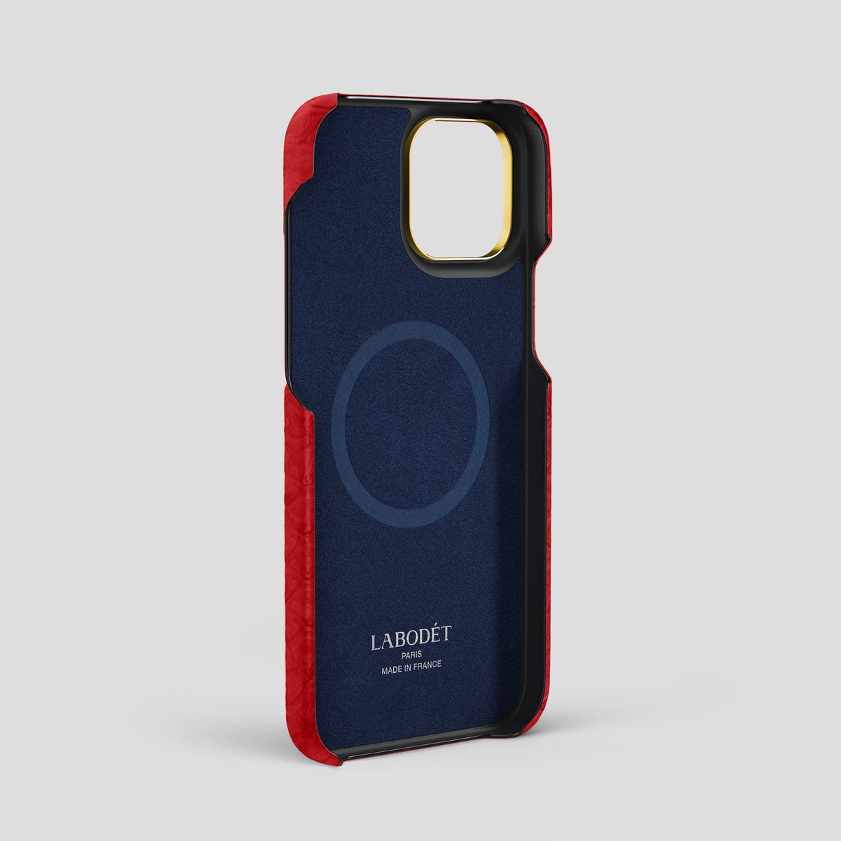Red iPhone 14 Pro Max Classic Case Python with Gold Metal -4 | Red-Gold