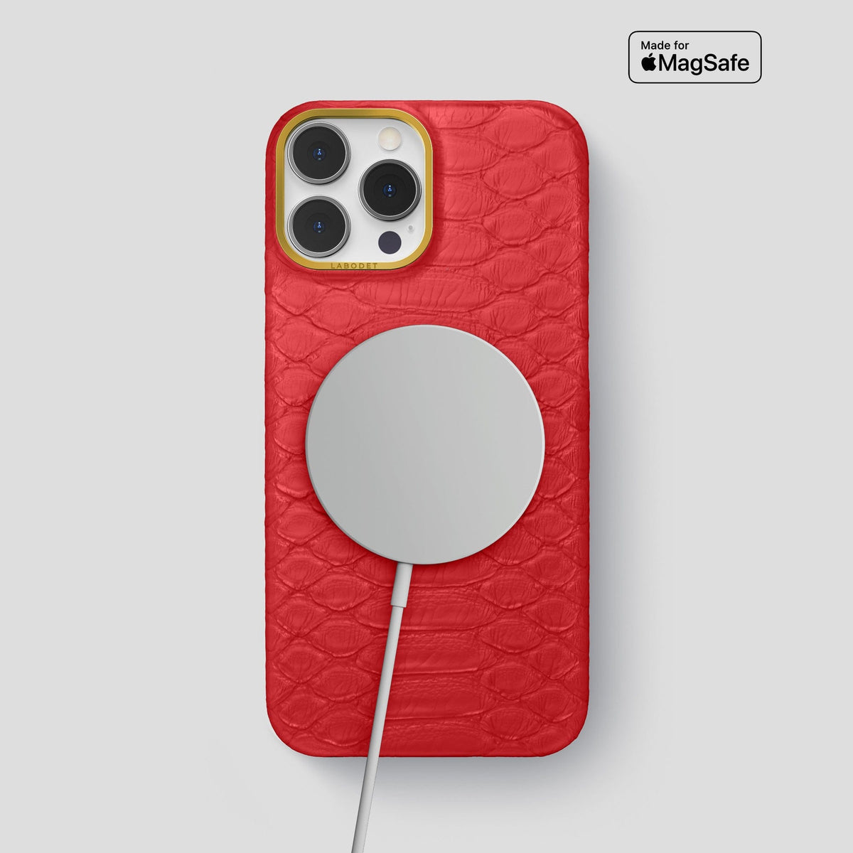 Red iPhone 14 Pro Max Classic Case Python with Gold Metal -5 | Red-Gold