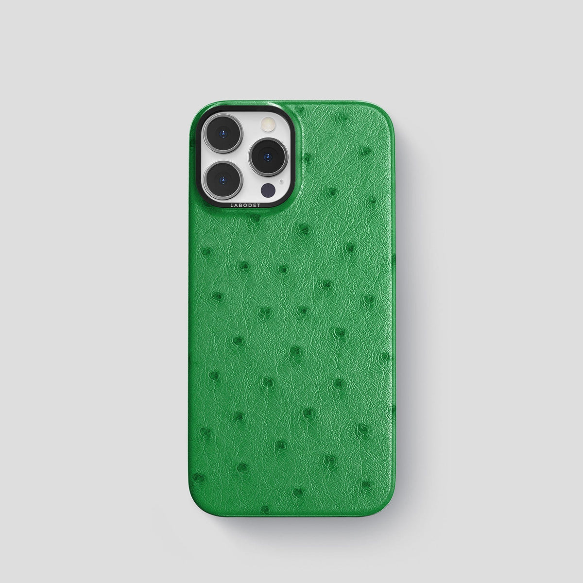 Kentucky Green iPhone 14 Pro Classic Case Ostrich with Black Metal -1 | Kentucky-Green-Black