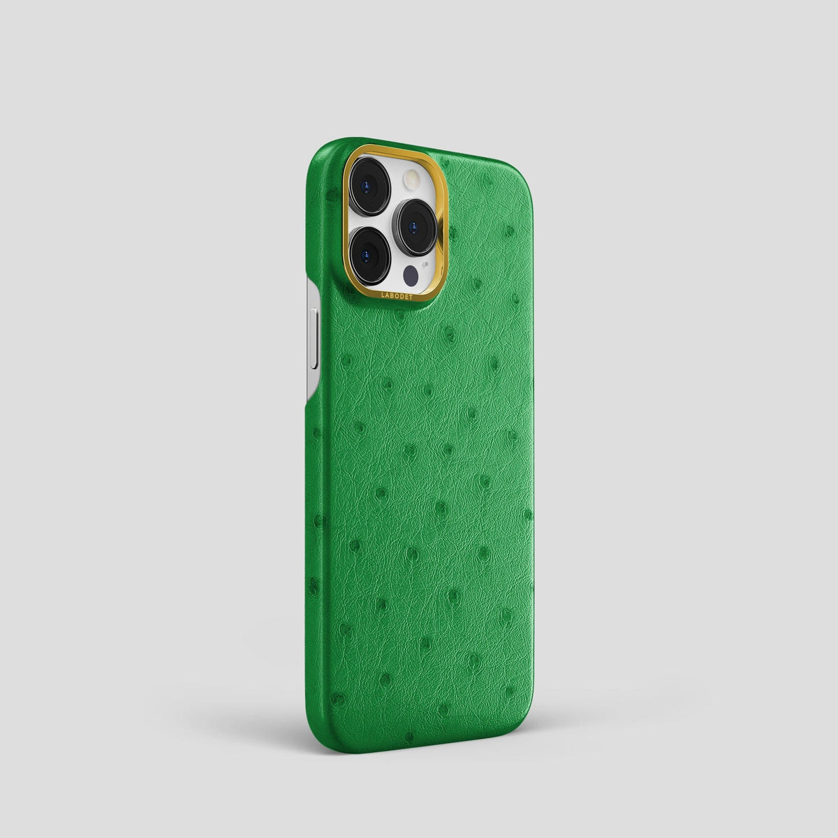 Kentucky Green iPhone 14 Pro Classic Case Ostrich with Gold Metal -2 | Kentucky-Green-Gold