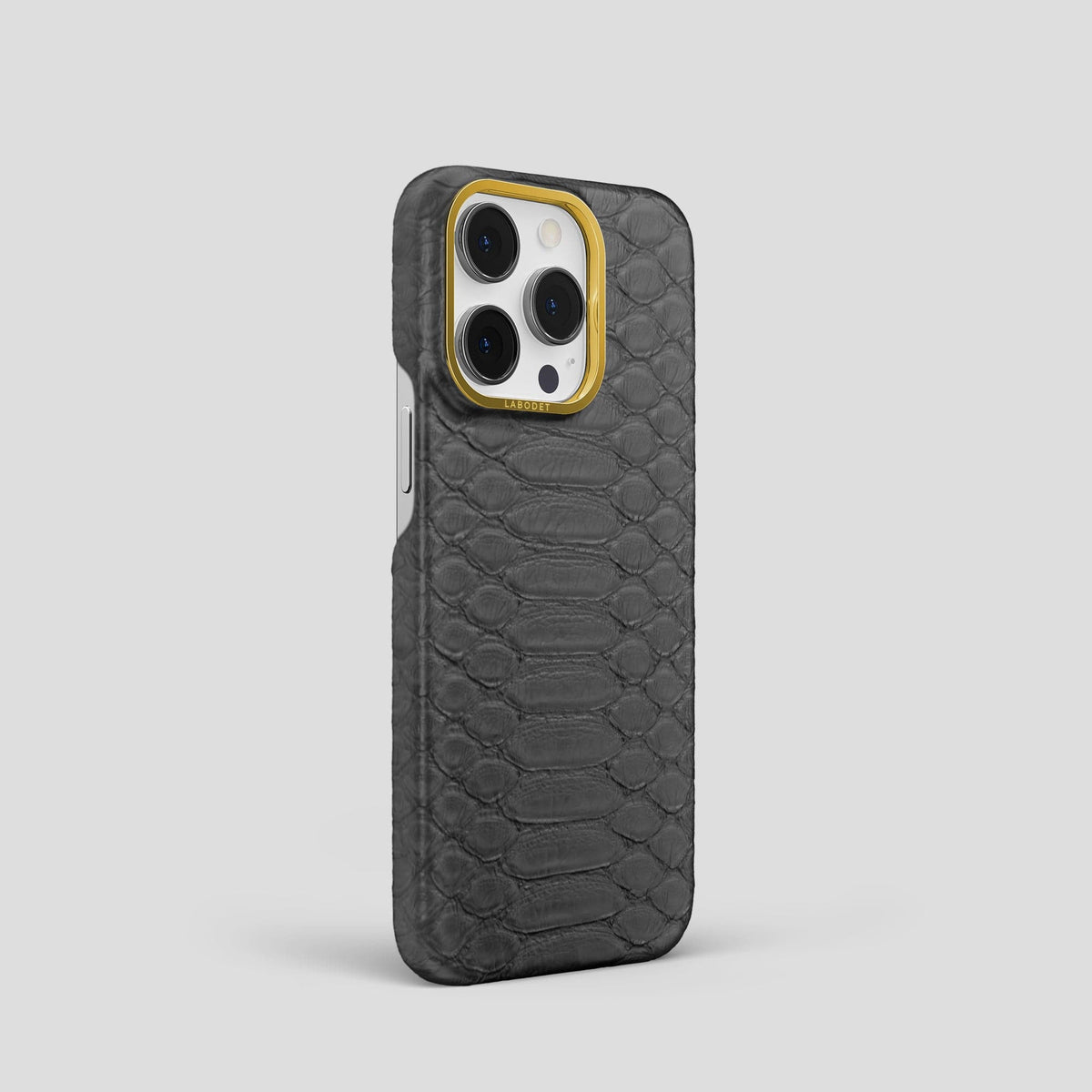 Grey iPhone 14 Pro Classic Case Python with Gold Metal -2 | Grey-Gold