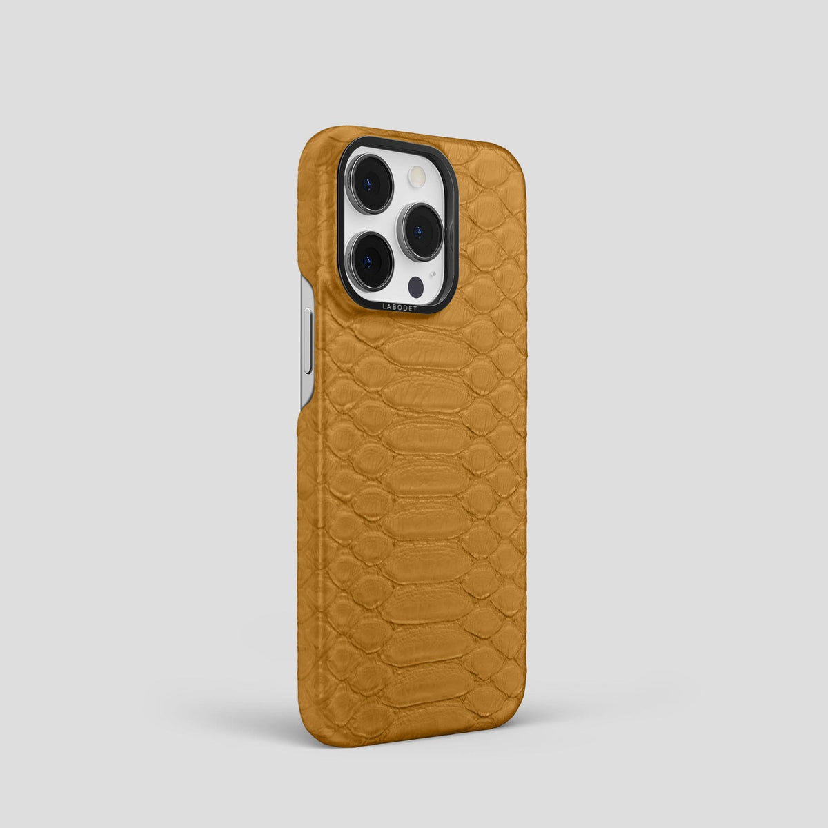 Honey iPhone 14 Pro Classic Case Python with Black Metal -2 | Honey-Black